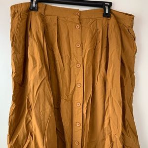 ModCloth Tan Midi Skirt 1X